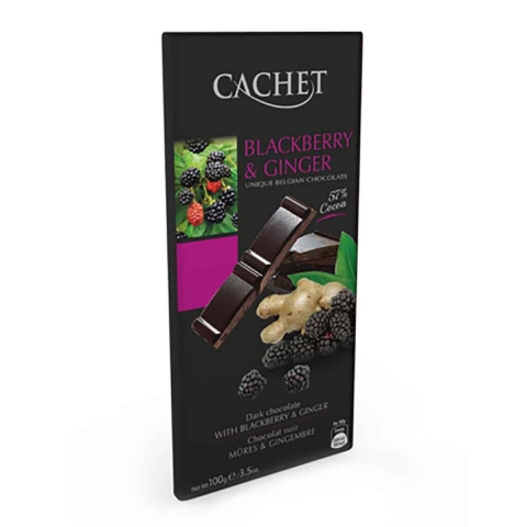 Chocolate negro 57% cacao con moras y jengibre