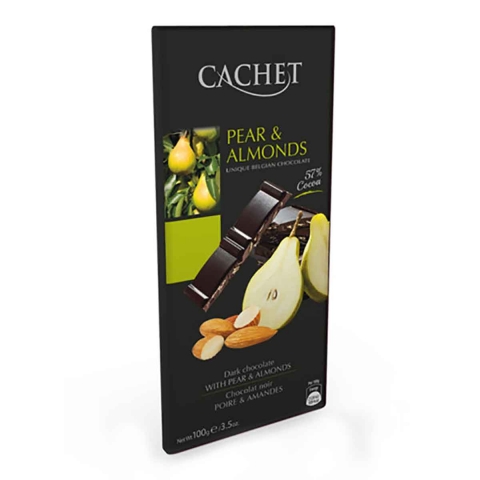 Chocolate negro 57% cacao con pera y almendra